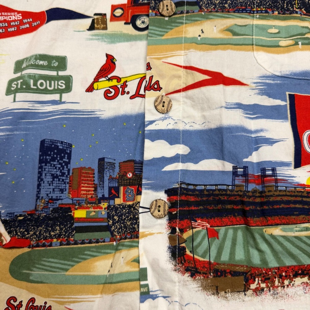 Reyn Spooner MLB St. Louis Cardinals Scenic Print Shirt Mens XXL Busch Stadium - Picture 9 of 11